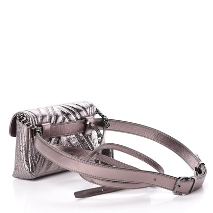 MCM Metallic Calfskin Small Patricia Belt Bag Berlin Silver 4 of 11