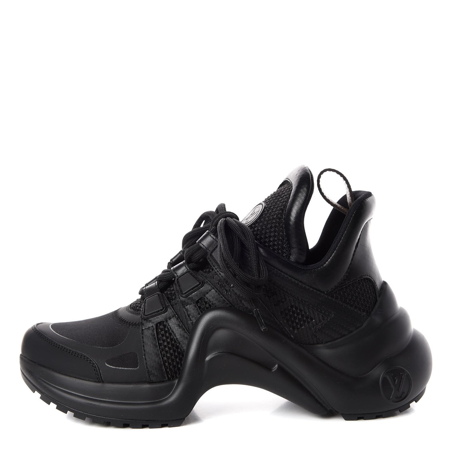 Calfskin Technical Nylon LV Archlight Sneakers 34.5 Black