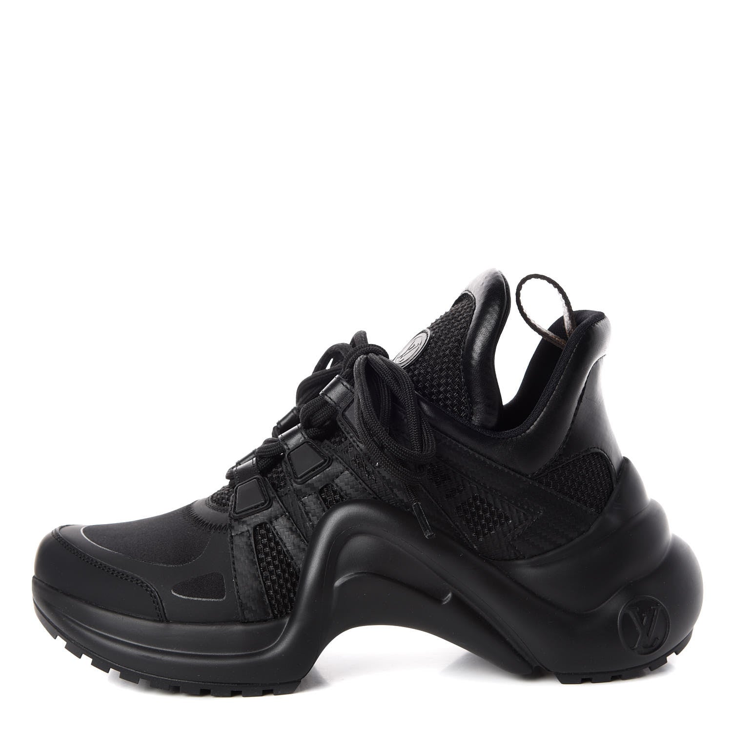 Louis Vuitton Calfskin Technical Nylon LV Archlight Sneakers 34.5 Black 1 of 8