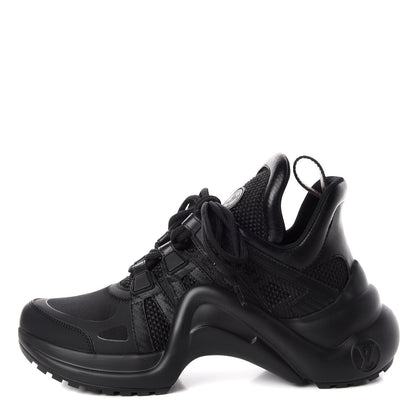 Louis Vuitton Calfskin Technical Nylon LV Archlight Sneakers 34.5 Black 1 of 8