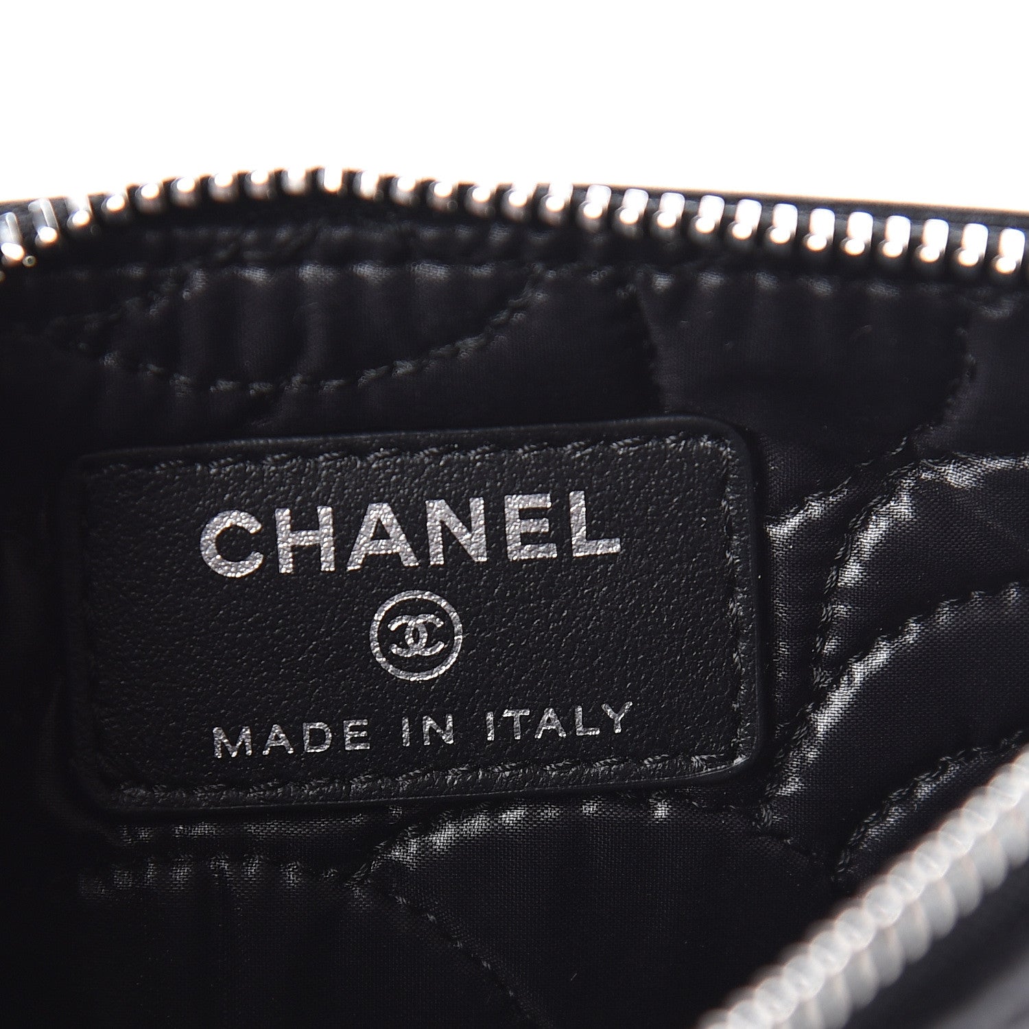 Chanel Goatskin Camellia Embossed Cosmetic Pouch Black 6 of 10
