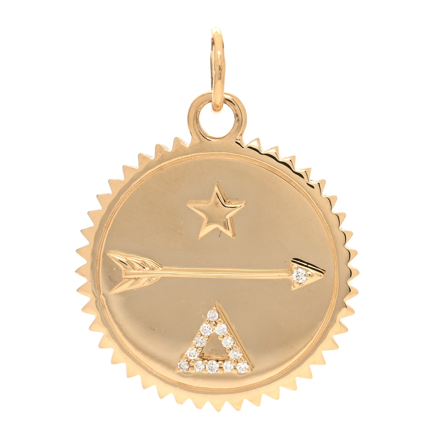 18K Yellow Gold Diamond Medium Dream Medallion Pendant