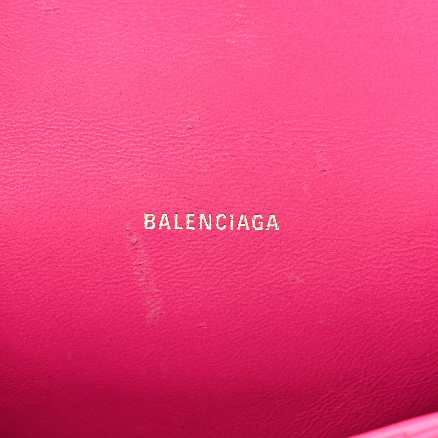 Balenciaga Smooth Calfskin Graffiti Hourglass Top Handle Bag XS Acid Fuchsia Black 6 of 13