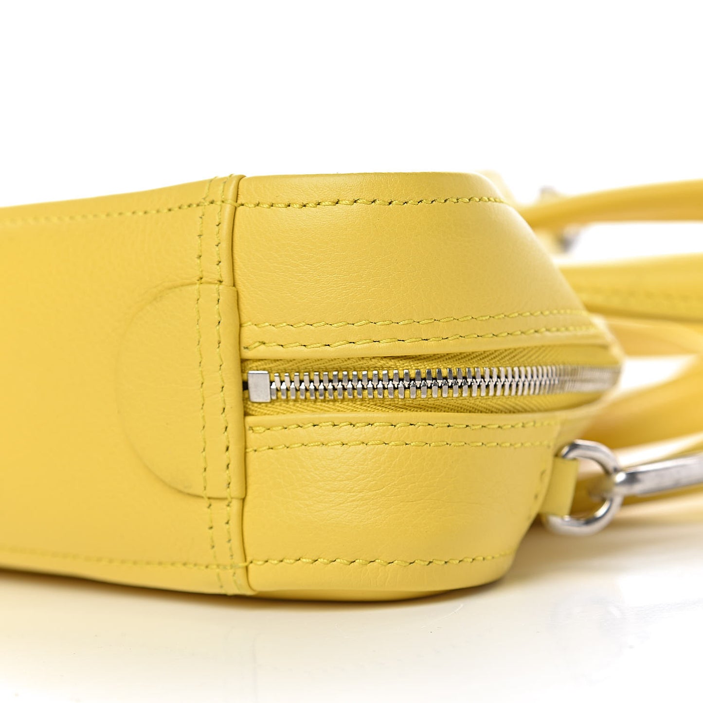 Shiny Day Calfskin Logo XS Triangle Duffle Jaune Black