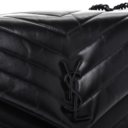 Saint Laurent Calfskin Y Quilted Monogram Medium Loulou Chain Satchel Black 14 of 14