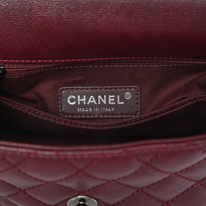 Chanel Caviar Quilted Mini Coco Handle Flap Burgundy 7 of 9