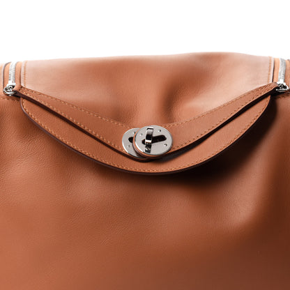 Hermes Swift Epsom Lindy 26 Tressage De Cuir Gold Bleu Du Nord 14 of 15