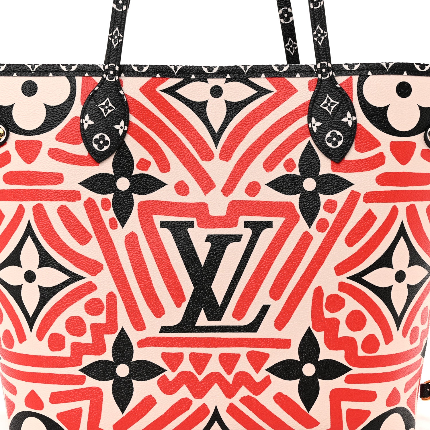 Louis Vuitton Monogram Giant Crafty Neverfull MM Creme Rouge Black 9 of 11
