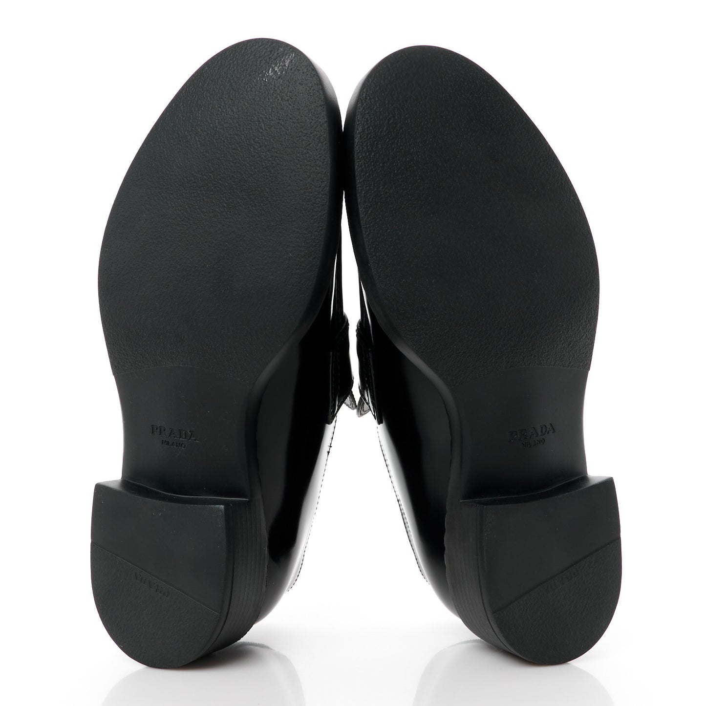 Spazzolato Metal Triangle Logo 50mm Lug Sole Loafers 39 Black