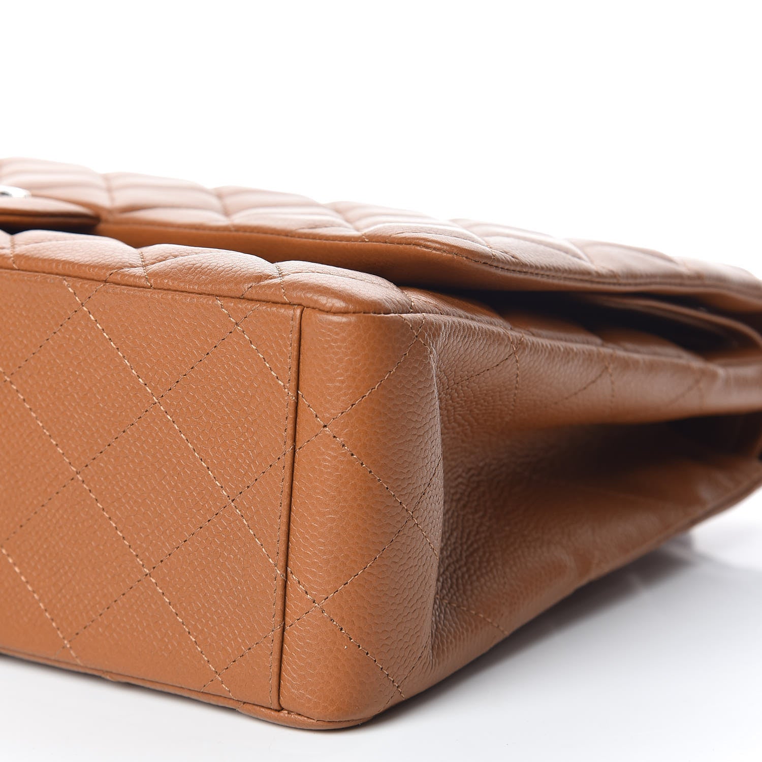 Chanel Caviar Quilted Maxi Double Flap Light Brown 6 of 10