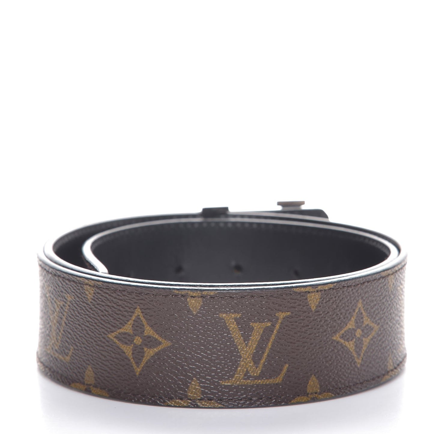 Calfskin Monogram 30mm LV Initiales Reversible Belt 85 34 Black