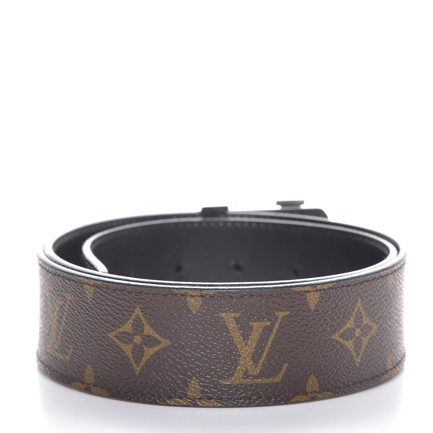 Louis Vuitton Calfskin Monogram 30mm LV Initiales Reversible Belt 85 34 Black 3 of 7