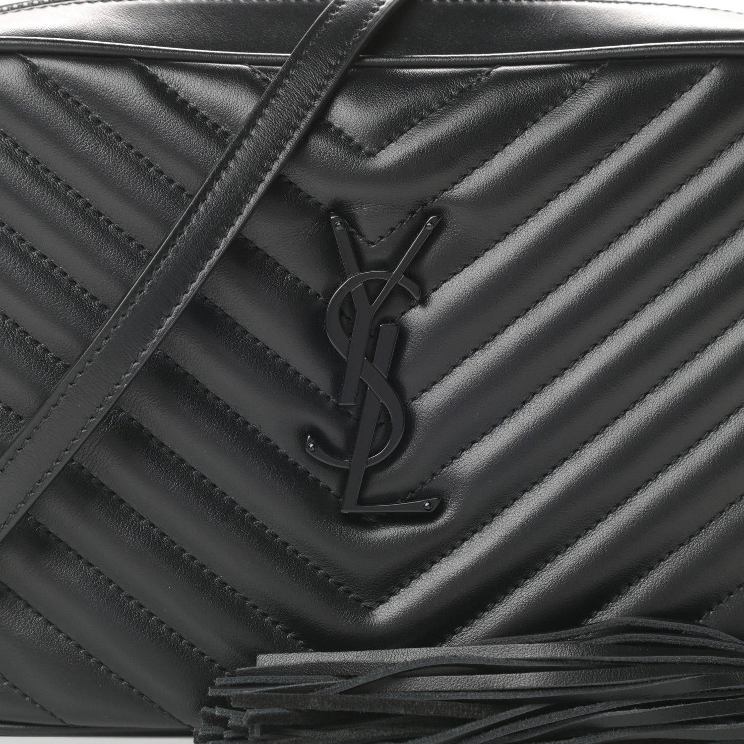 Saint Laurent Calfskin Matelasse Monogram Lou Camera Bag Black 8 of 10