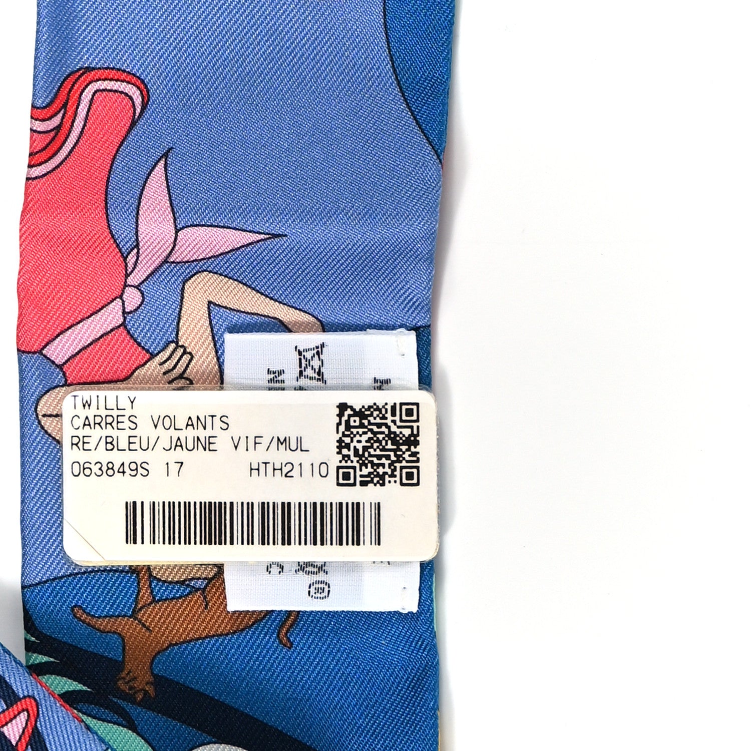 Hermes Silk Carres Volants Twilly Bleu Jaune Vif Multicolor 3 of 4