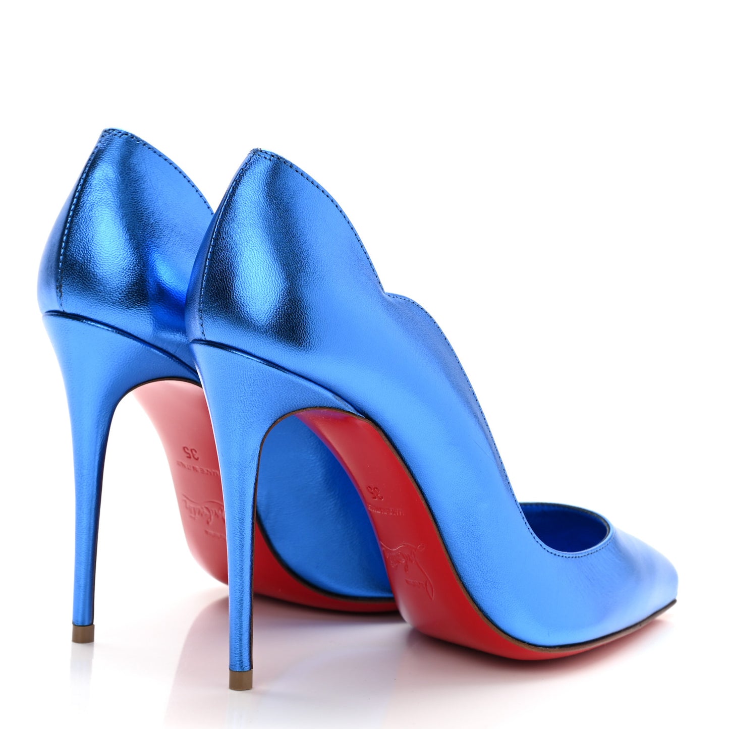 Metallic Patent Hot Chick 100 Pumps 35 Blue