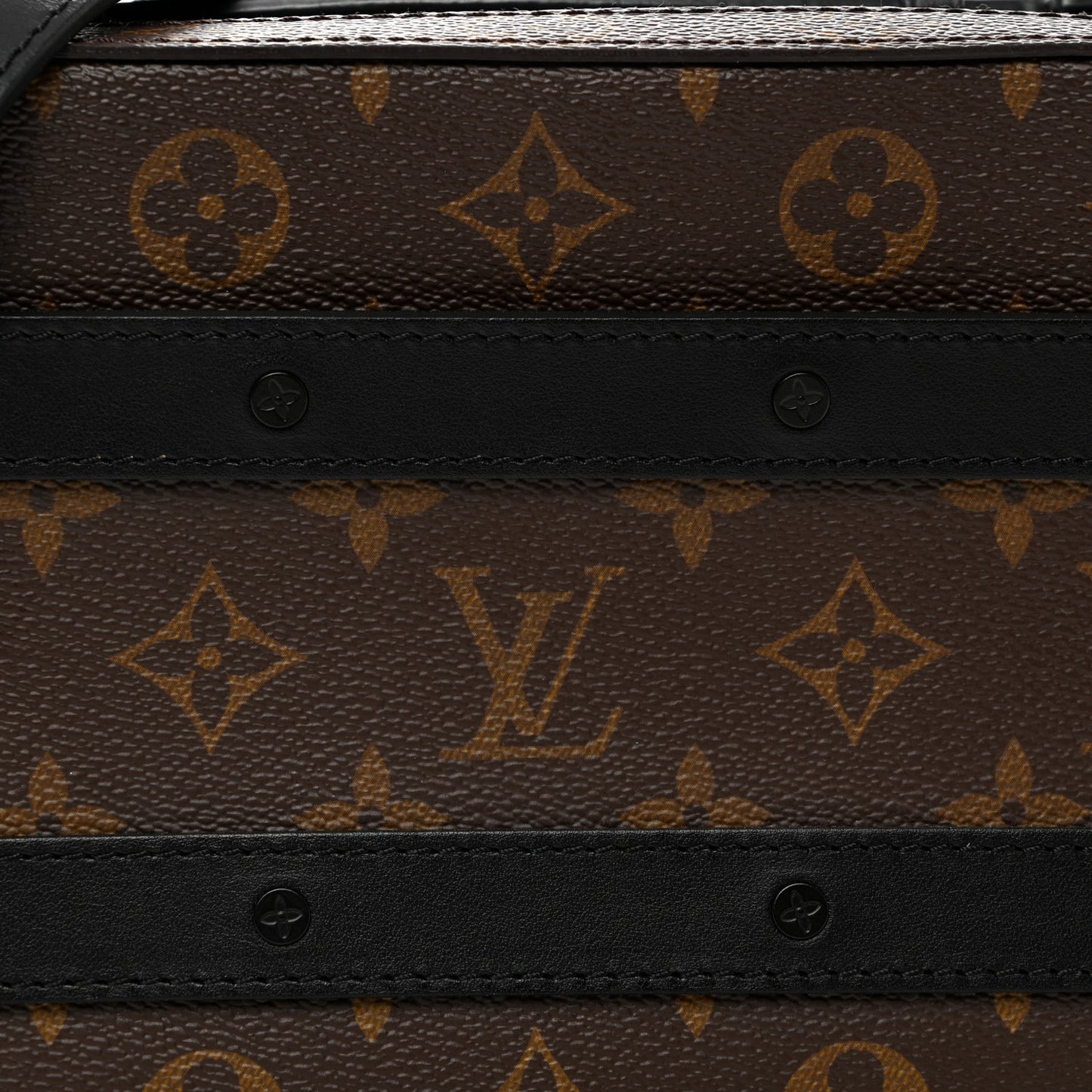 LOUIS VUITTON Monogram Macassar Handle Soft Trunk Black