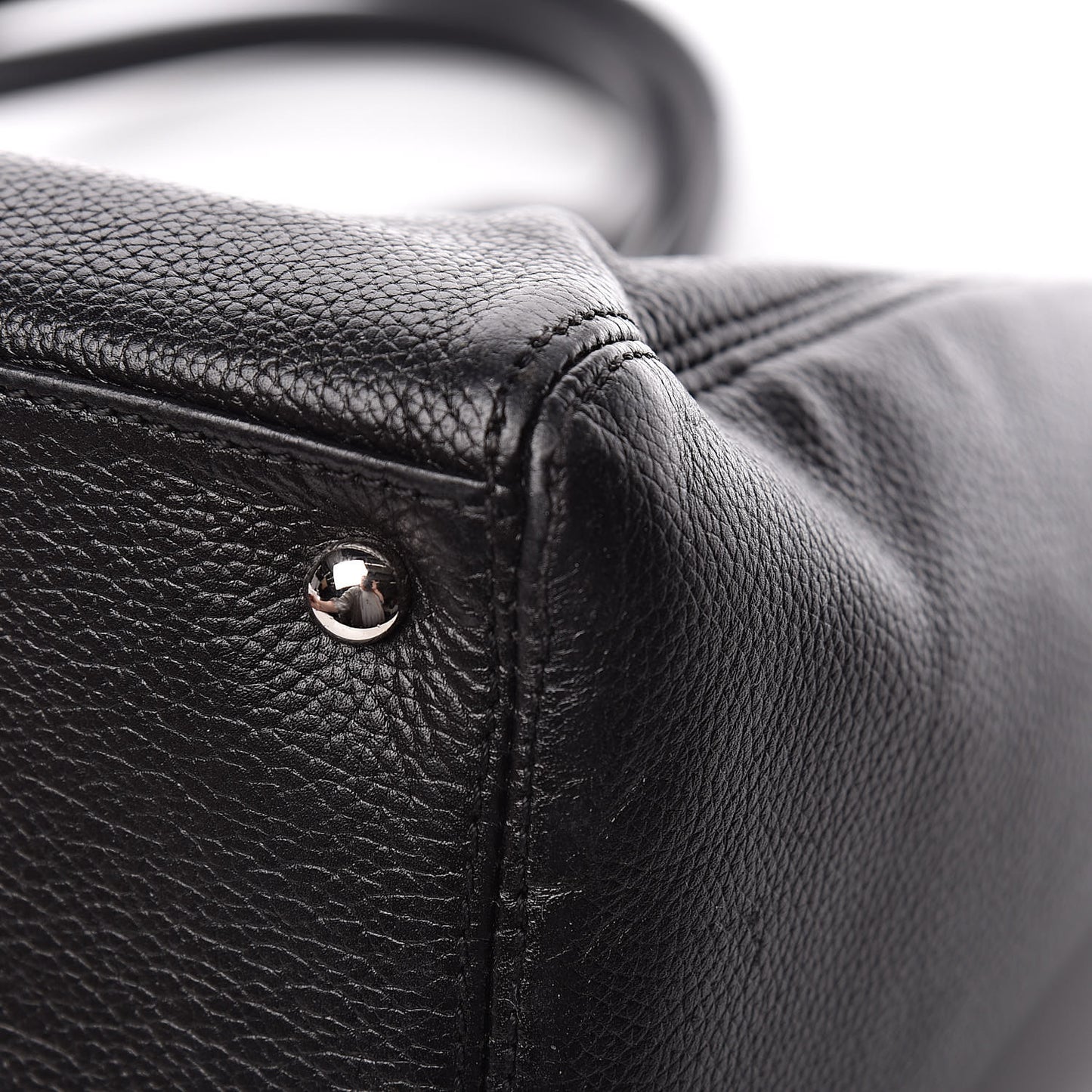 Calfskin Cerf Executive Shopper Tote Black