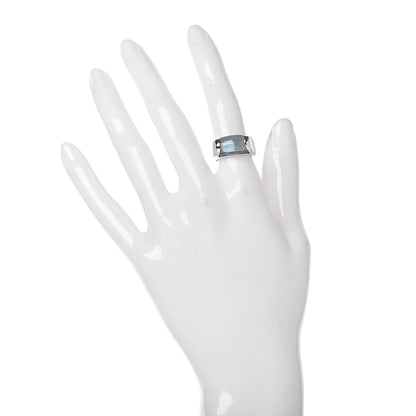 Bulgari 18K White Gold Blue Topaz Tronchetto Ring 49 4.75 2 of 6
