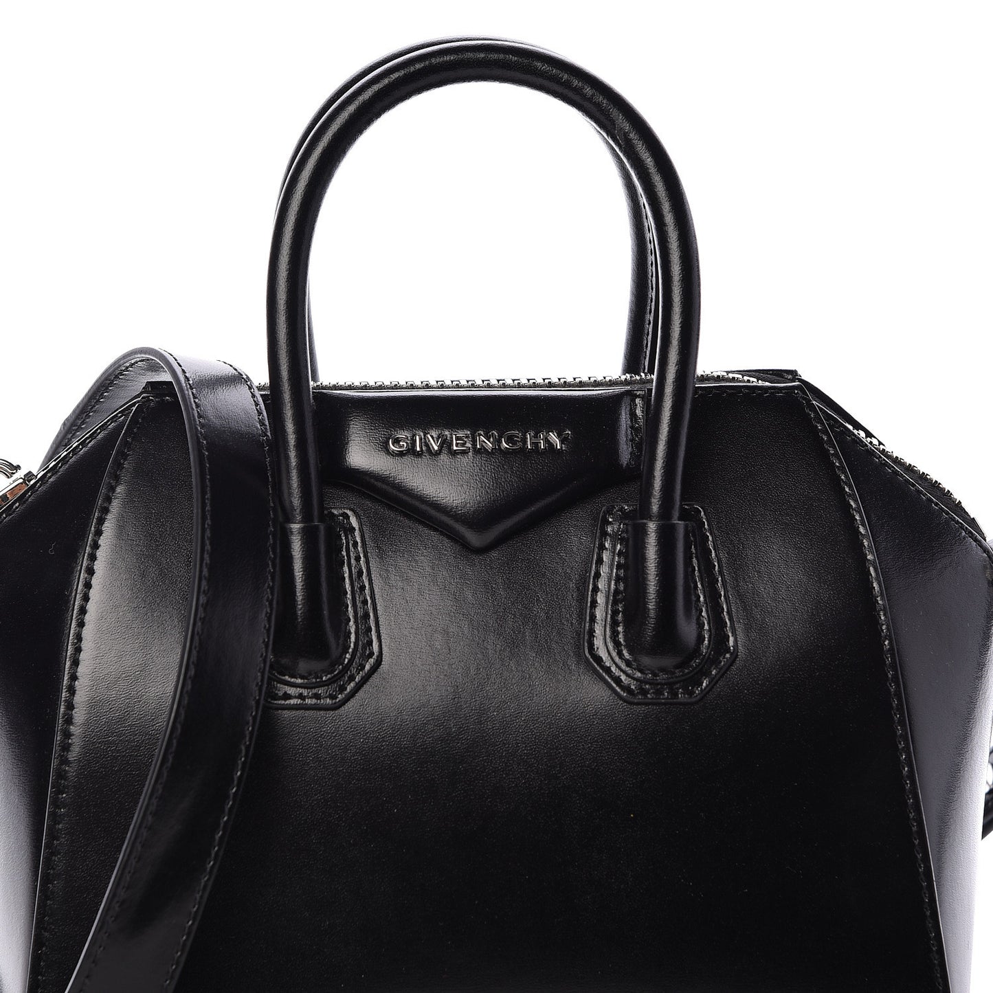 Shiny Lord Calfskin Mini Antigona Black