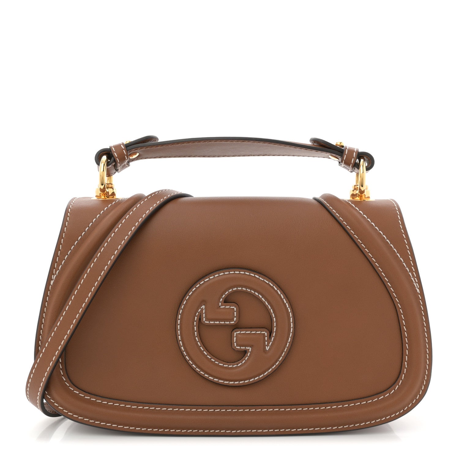 Gucci Roxy Calfskin Medium Blondie Top Handle Bag Brown 1 of 10