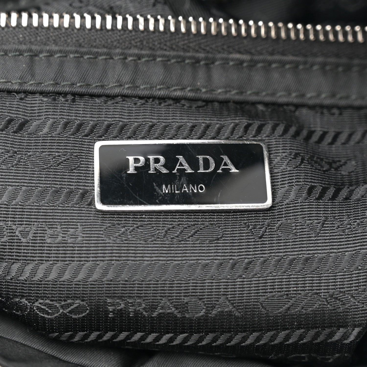 Prada Re-Nylon Nappa Triangle Quilted Padded Double Handled Zip Pocket Tote Black 6 of 11