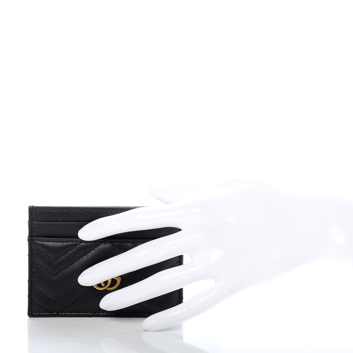 Calfskin Matelasse GG Marmont Card Holder Black