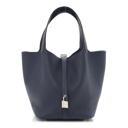 Hermes Taurillon Clemence Picotin Lock 22 MM Bleu Nuit 1 of 10