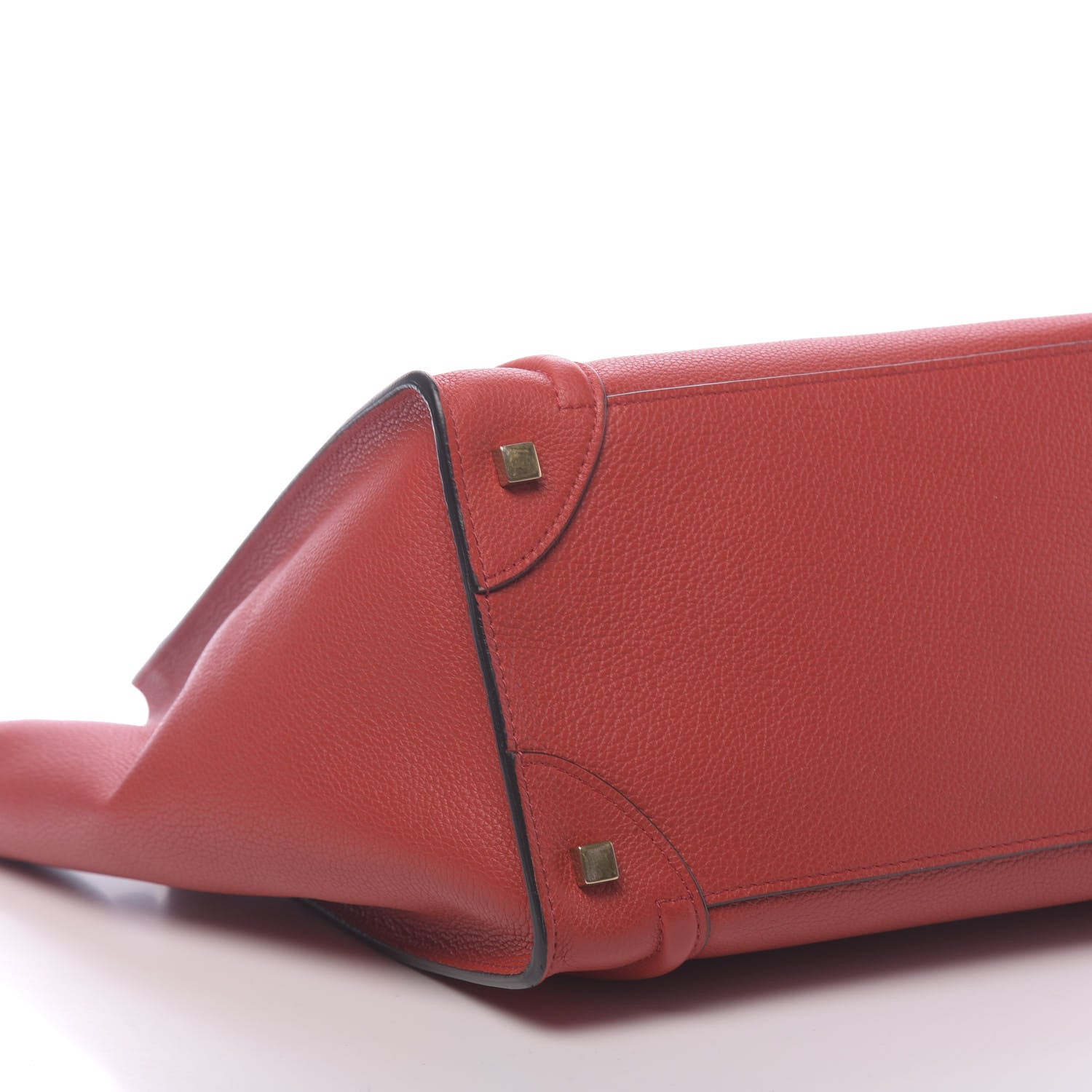 Celine Drummed Calfskin Mini Luggage Coquelicot 7 of 9