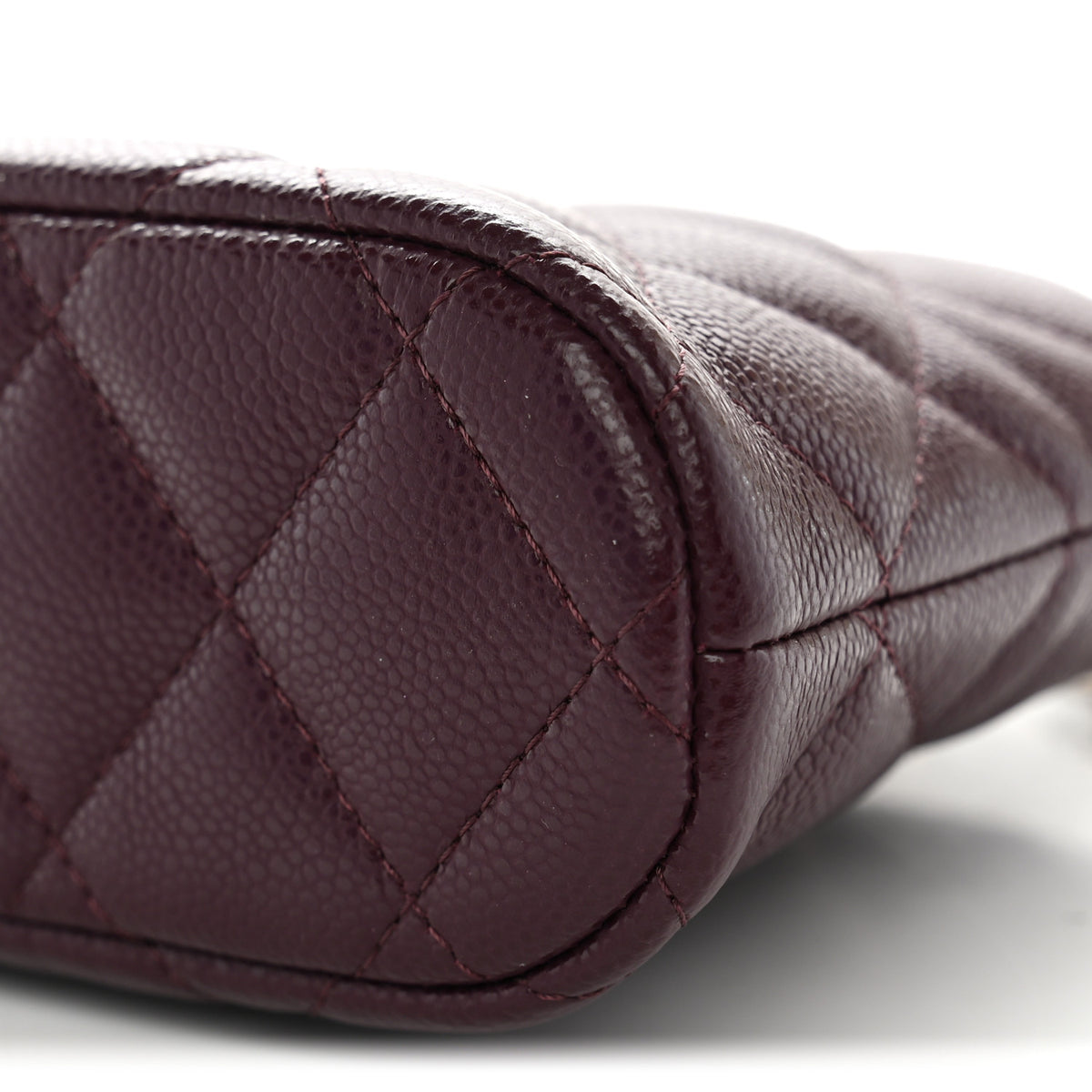 Chanel Caviar Quilted Classic Clutch With Chain Dark Burgundy 10 of 10