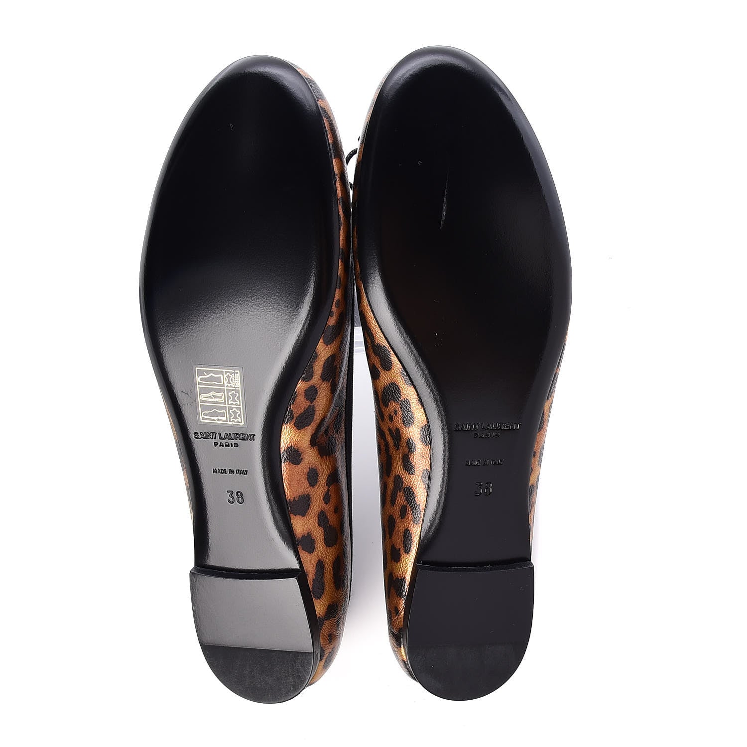 Saint Laurent Leopard Lame Double Cat Ballet Class Flats 38 7 of 8