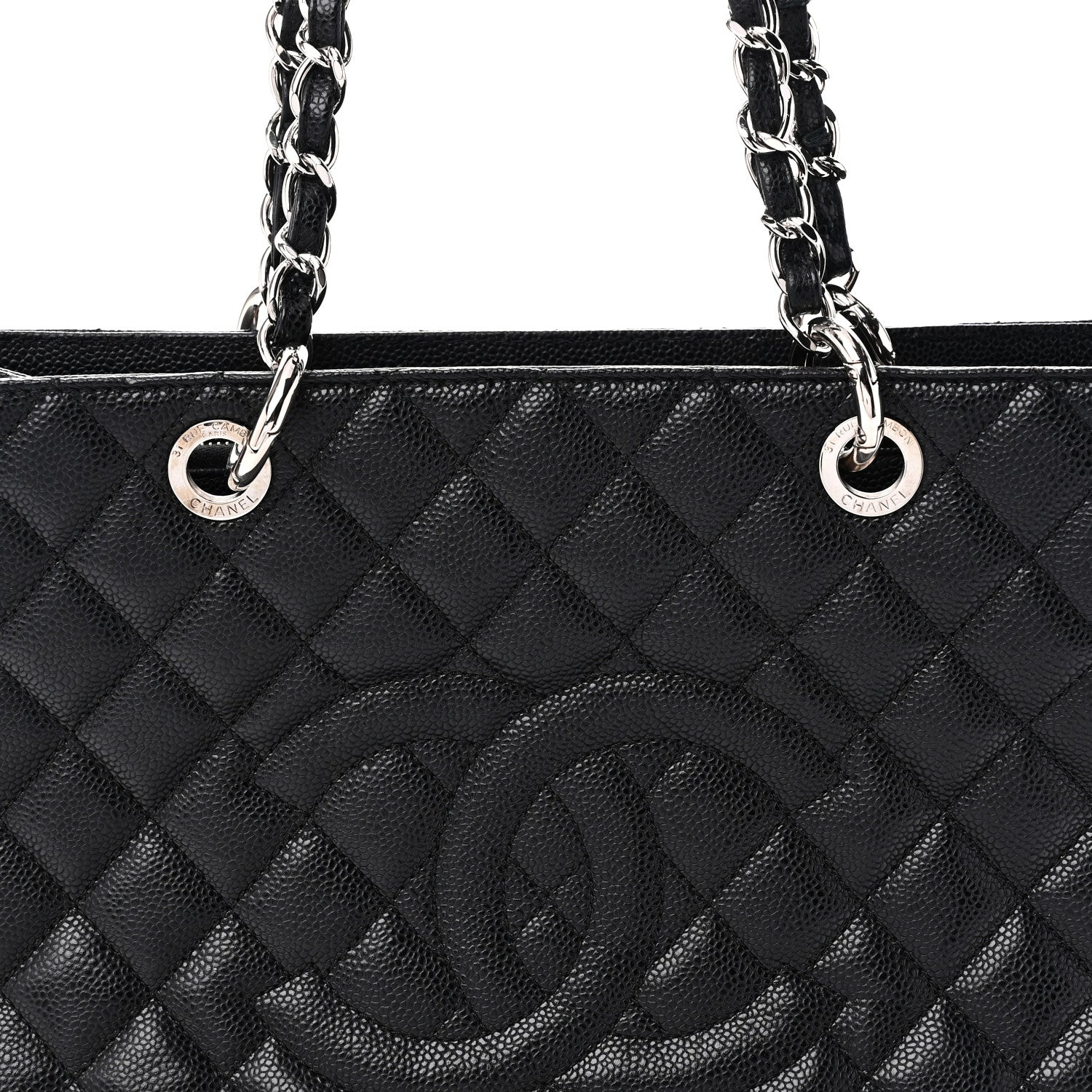 Chanel Caviar Quilted Grand Shopping Tote GST Black 8 of 10