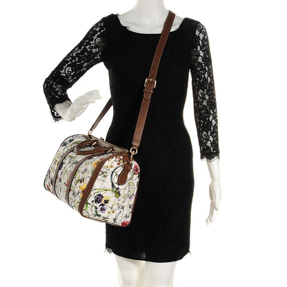 Gucci Canvas Vintage Web Flora Medium Boston 2 of 9
