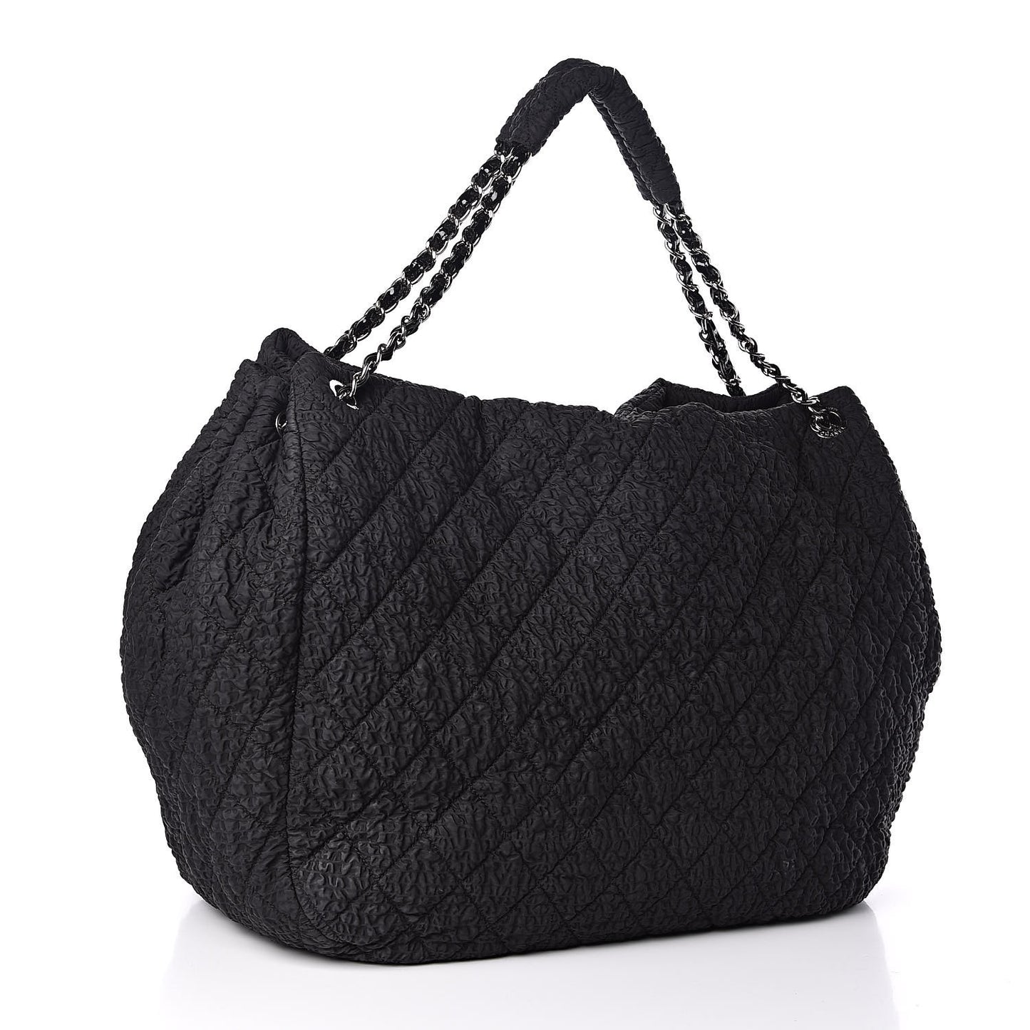 Nylon Patent Quilted CC Tote Black