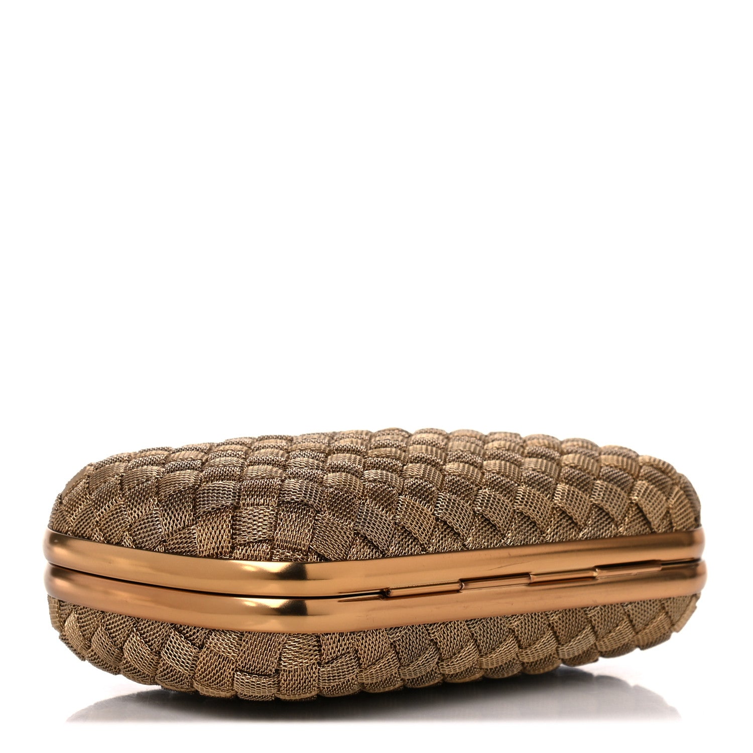 Bottega Veneta Intreccio Oro Bruciato Knot Clutch 4 of 8