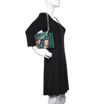 Gucci Calfskin Blooms Print Small Dionysus Shoulder Bag Bright Emerald Multicolor 2 of 9