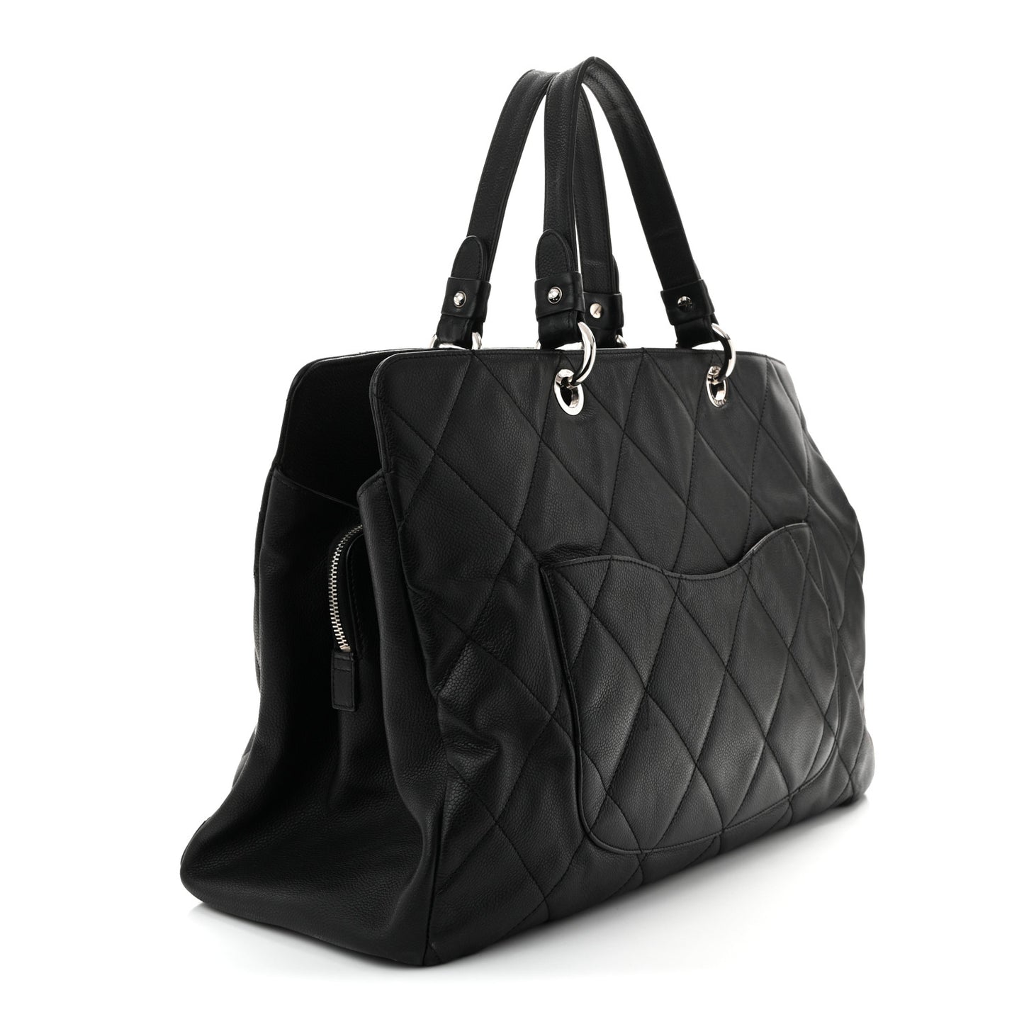 Caviar Quilted Timeless CC XL Shopping Tote Black
