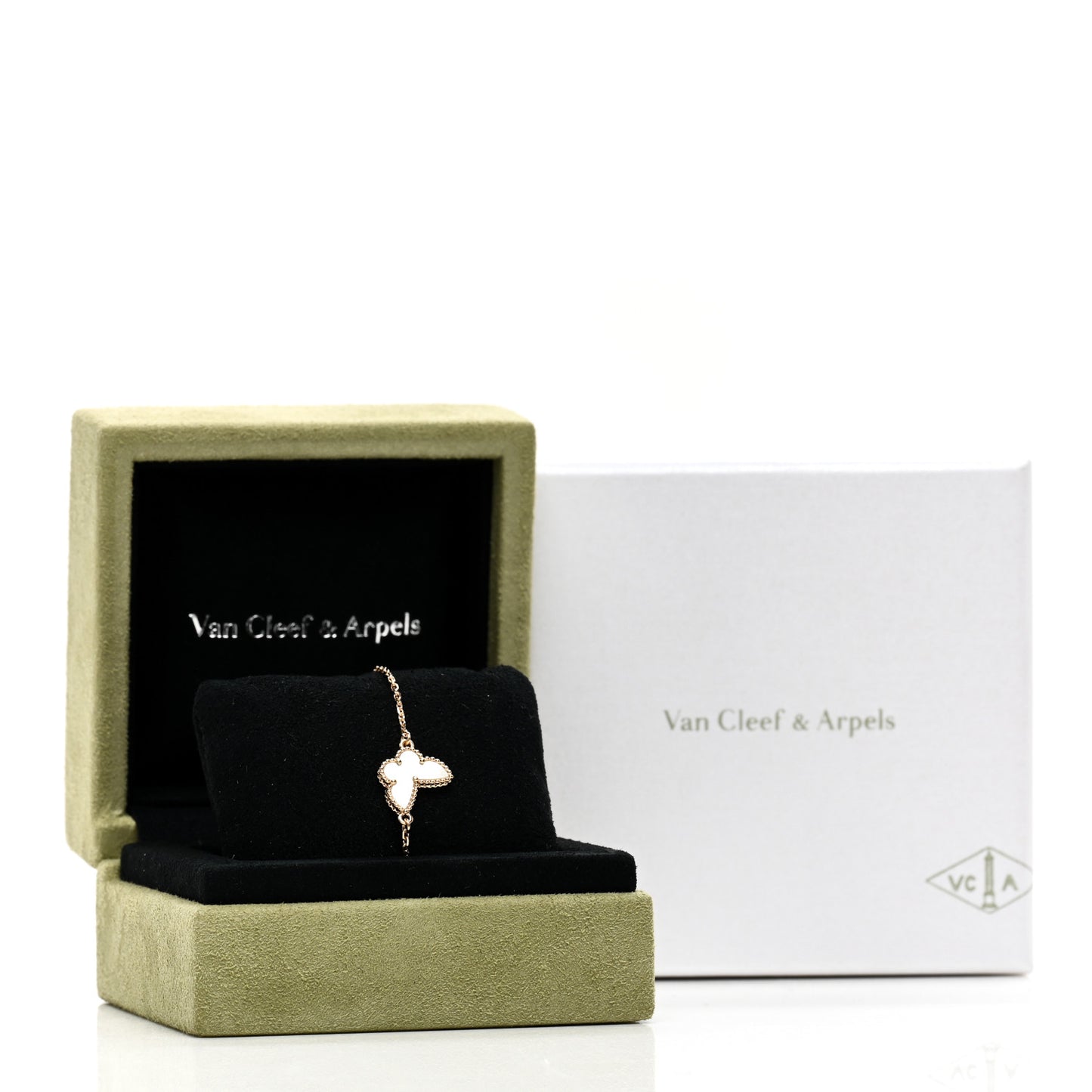 18K Yellow Gold Mother of Pearl Sweet Alhambra Butterfly Bracelet