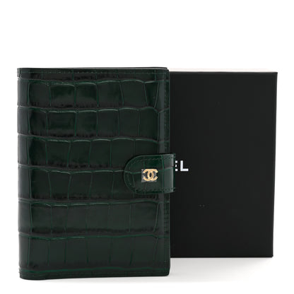 Chanel Calfskin Crocodile Embossed Crococo Passport Holder Emerald 8 of 8