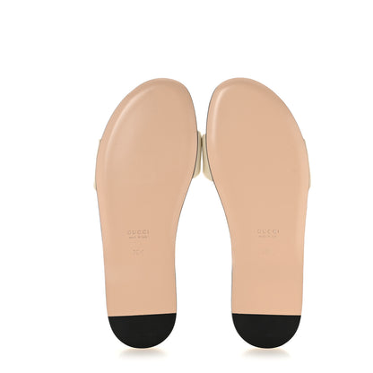 Gucci Nappa Matelasse GG Marmont Flat Slide Sandals 38.5 New Ivoire 6 of 10