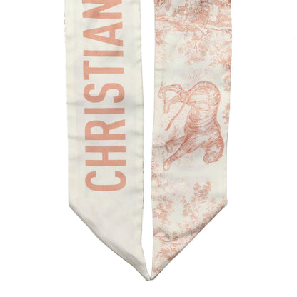 Christian Dior Silk Toile De Jouy Mitzah Scarf Pink 2 of 5