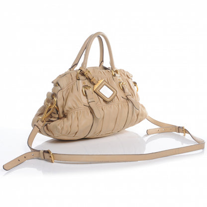 Prada Nappa Leather Gaufre Tote Beige 4 of 10