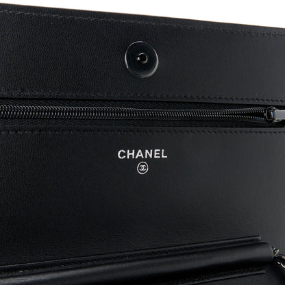Chanel Lambskin Quilted Wallet On Chain WOC So Black 6 of 11