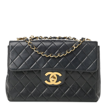 Chanel Lambskin Quilted XL Jumbo Single Flap Black 1 of 19