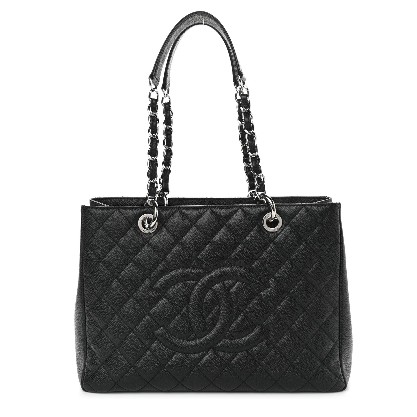 Caviar Quilted Grand Shopping Tote GST Black