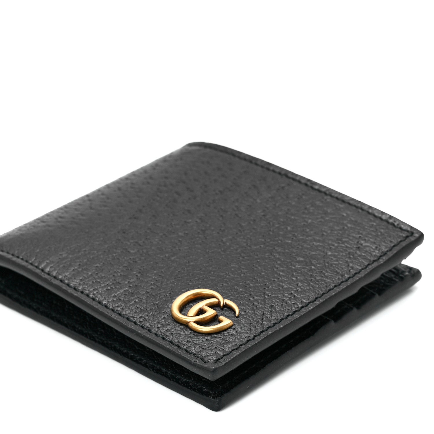 Gucci Calfskin Boar Effect GG Marmont Bi-Fold Wallet Black 11 of 12