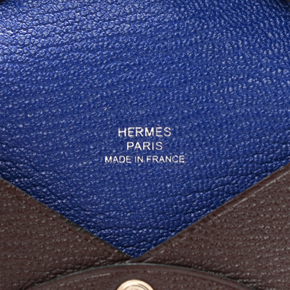 Hermes Chevre Mysore Verso Calvi Card Case Rouge Sellier Bleu Electrique 6 of 8