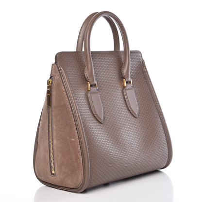 Alexander McQueen Calfskin Embossed Suede Large Heroine Tan 3 of 12