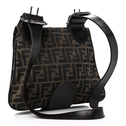 Fendi Zucca Buckle Shoulder Bag Tobacco 3 of 19