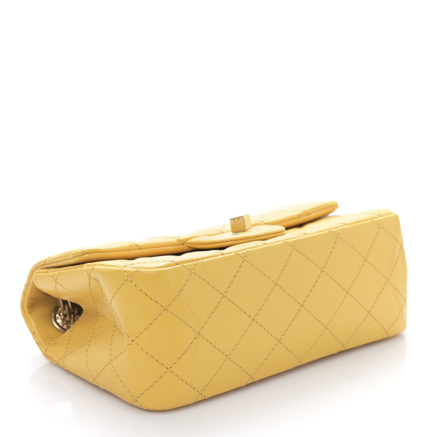 Chanel Aged Calfskin Quilted 2.55 Reissue Mini Flap Yellow 4 of 9