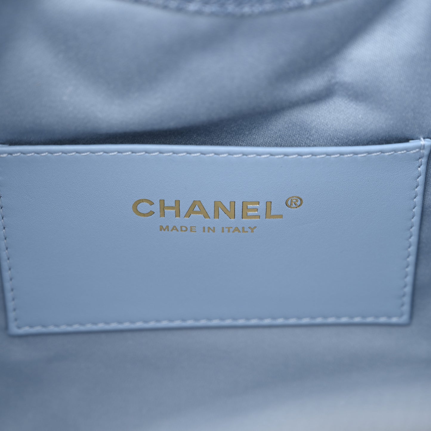 Washed Denim Quilted Small Chanel 25 Handbag Blue